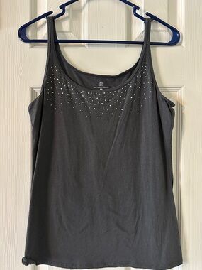 New York & Company Charcoal Gray Tank with Silver Studs